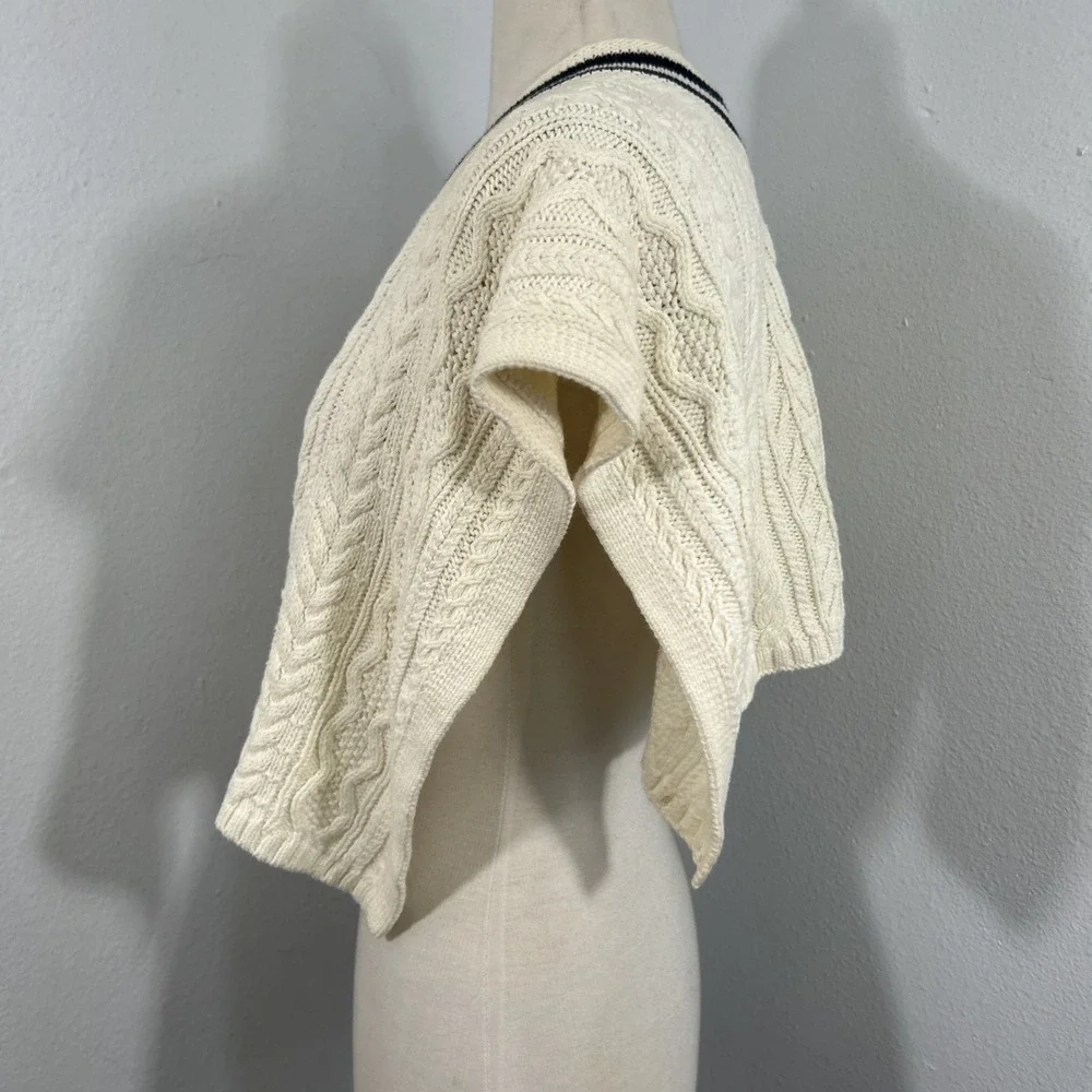 Ralph Lauren Cable‎ Knit Poncho Cape 3T Cricket Tennis Pony Logo Preppy